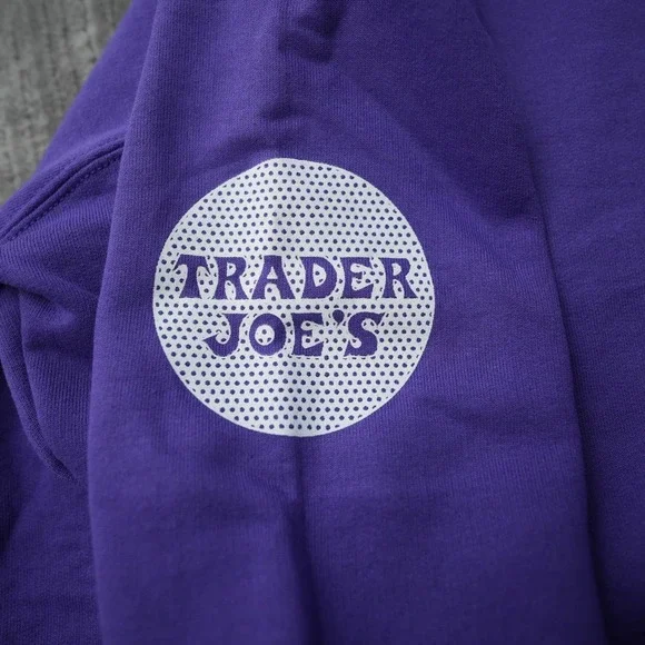Trader Joe's Hoodie Men Purple Pullover Sweatshirt Port & Company Pocket 3XL - Picture 12 of 12